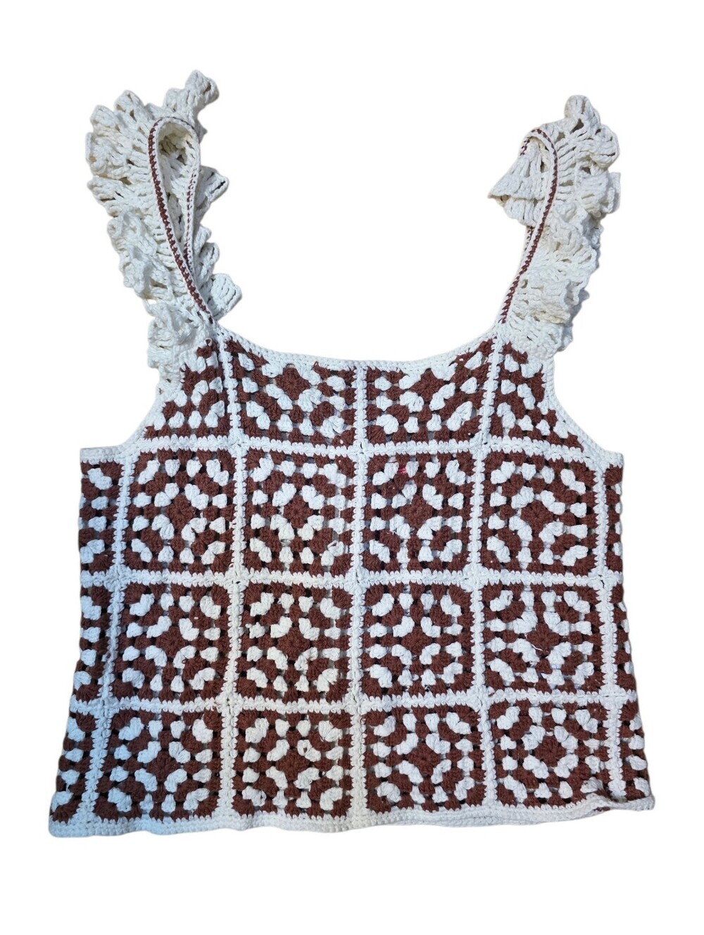 Marine Layer Cora Crochet Tank Top- Oversized Small